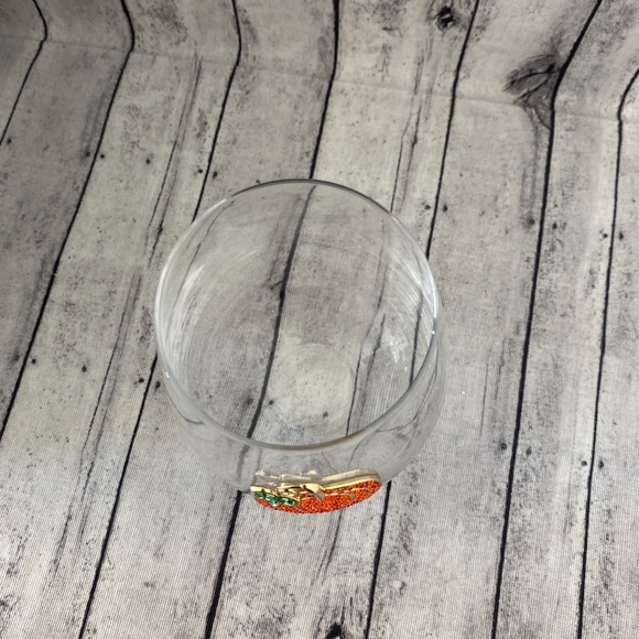 FALL PUMPKIN STEMLESS BLING GEMS WINE GLASS - Picture 4 of 5